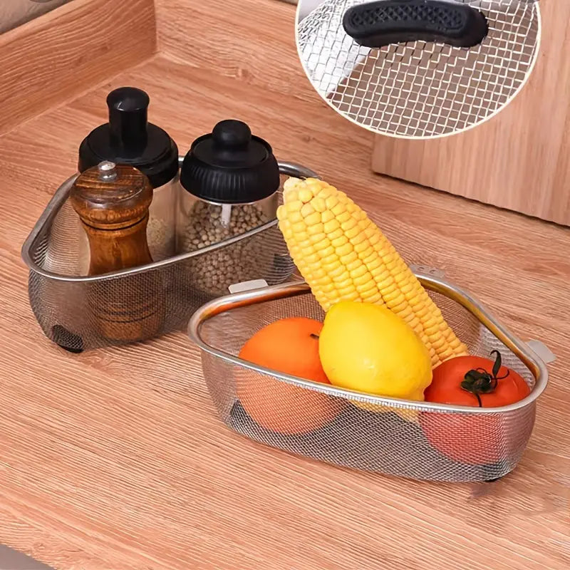 Triangular Stainless Steel Sink Drainer Basket (1PC)